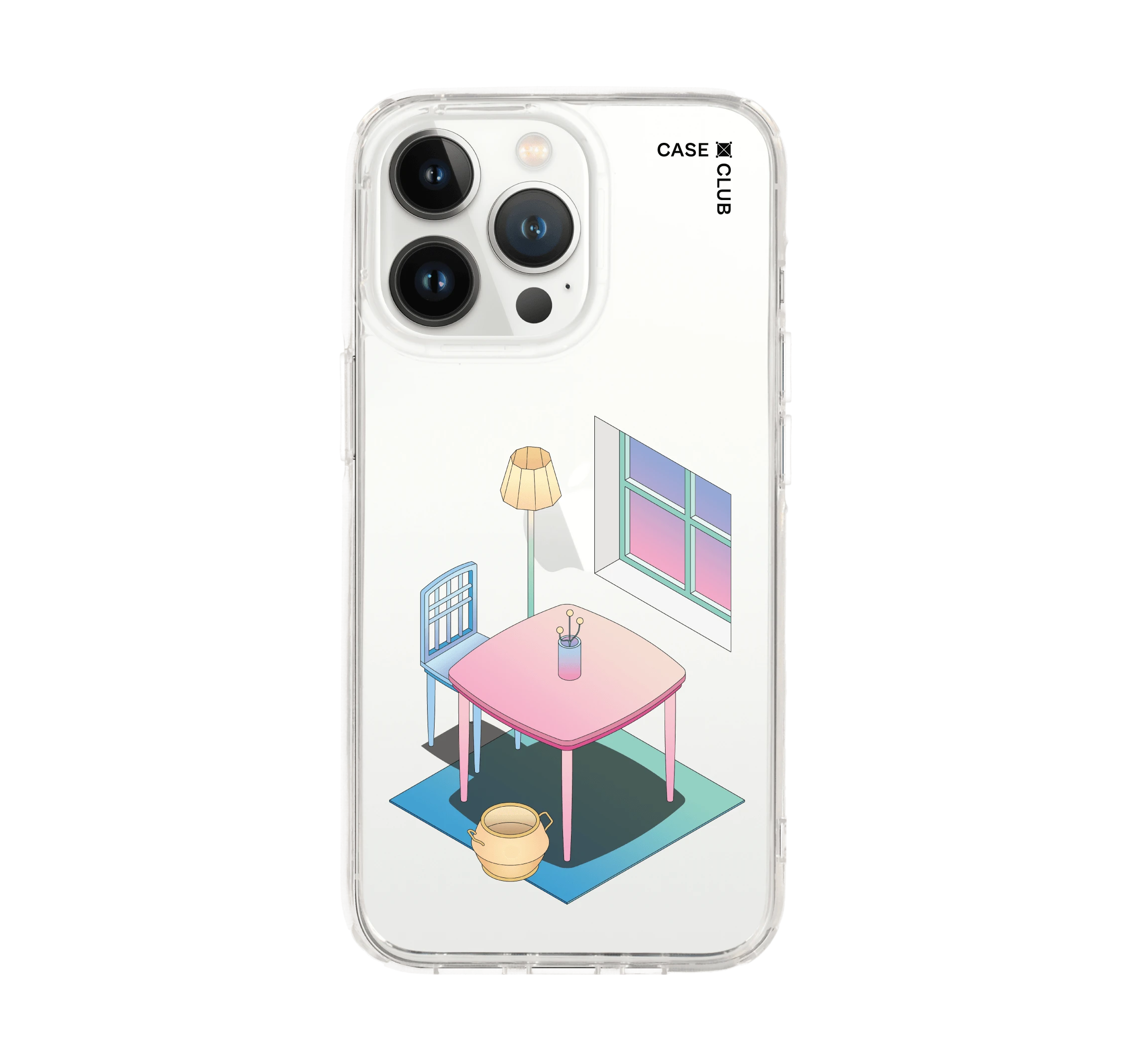 iphone 13 pro clear case pastel living room